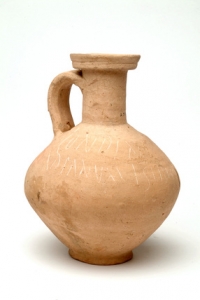 Roman single-handed white ware flagon found in London, marks indicate Isis cult, 95-100 AD - courtesy &copy; Museum of London